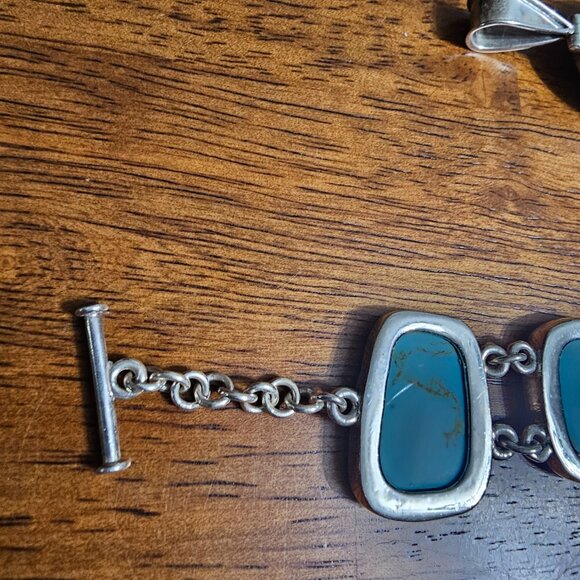 Turquoise stone bracelet and pendant - Picture 6 of 12